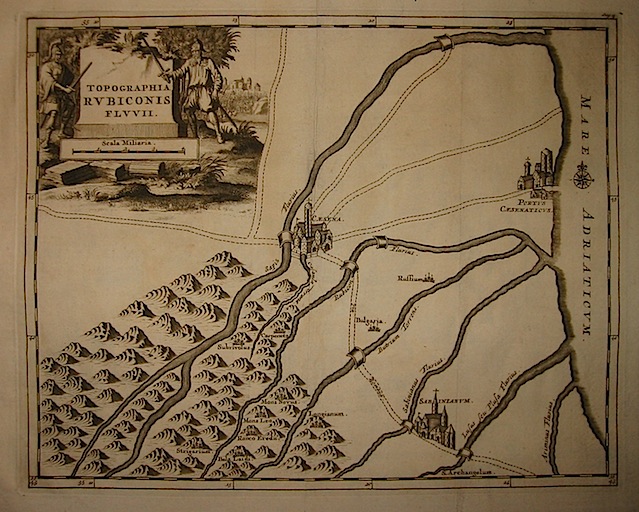Van der Aa Pieter (1659-1733) Topographia Rubiconis fluvii 1704 Lugduni Batavorum (Leiden)